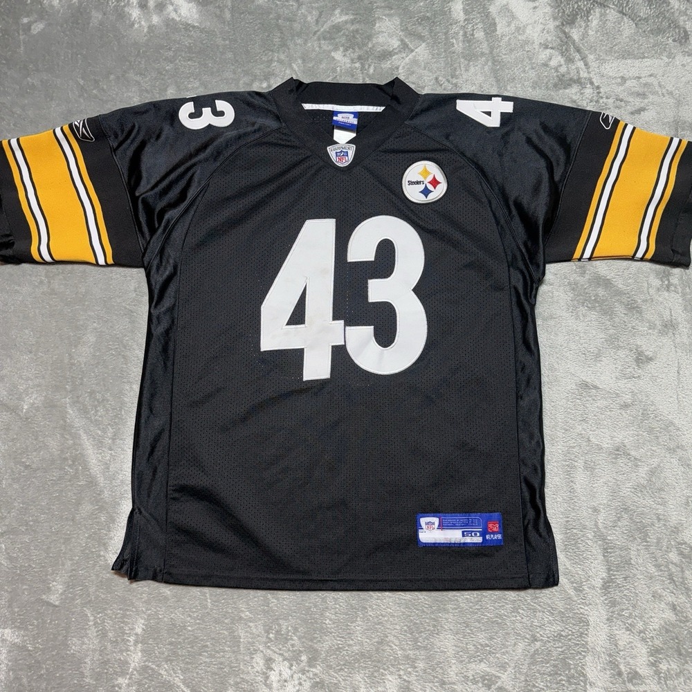 Vintage Troy Polamalu Pittsburgh Steelers #43 Reebok Stitched Jersey Size 50 Y2K